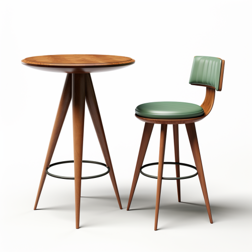 Modern green bar chair and wooden plane table Modern green bar chair and wooden plane table