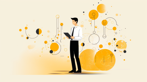 Illustration of person making a corporate plan