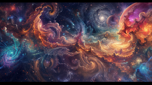 Cosmic magical celestial loom weaving silvery threads Cosmic magical celestial loom weaving silvery threads
