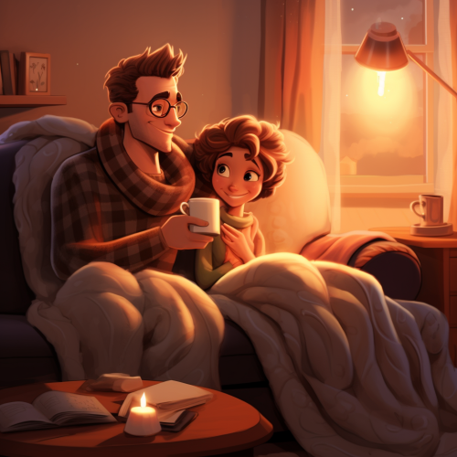 Cozy armchair with blanket and lamp Cozy armchair with blanket and lamp