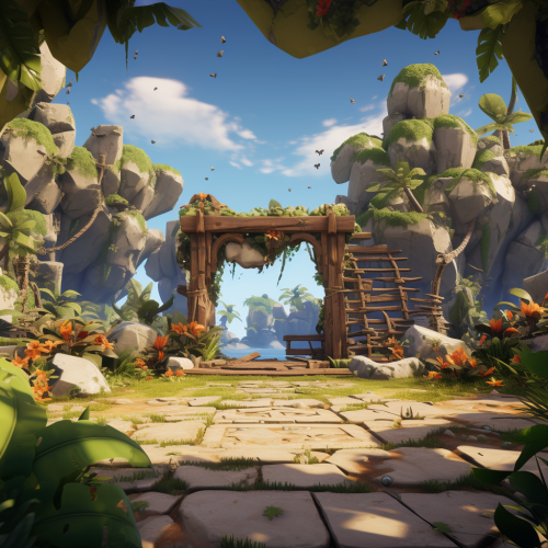 Colorful crash game garden background