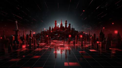 Creative black strategy space background with red highlights Creative black strategy space background with red highlights