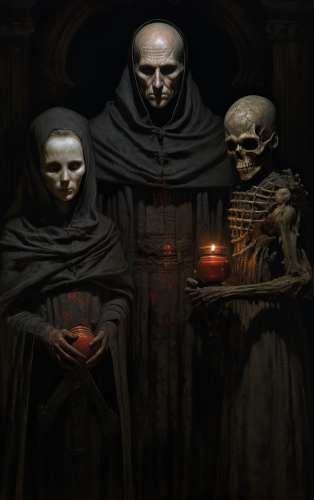 Creepy Gothic Family Painting