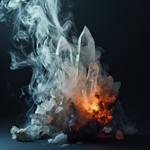 Gorgeous crystal flames with white smoke Gorgeous crystal flames with white smoke