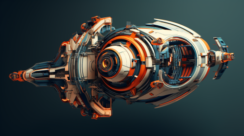 Cubist style spaceship artwork Cubist style spaceship artwork