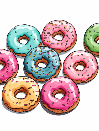Cute donuts illustration on white background Cute donuts illustration on white background