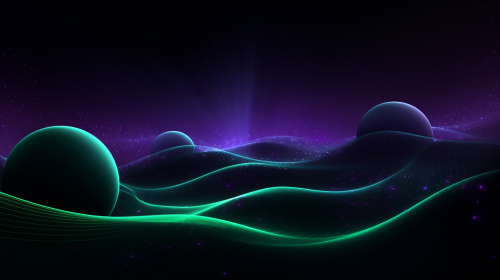 Dark Purple and Dark Green Cyber Background with Balls, Waves, and Audio Bars Dark Purple and Dark Green Cyber Background with Balls, Waves, and Audio Bars