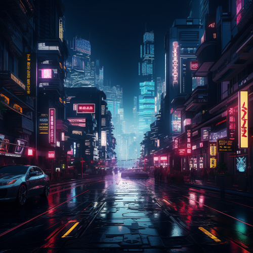 Cyberpunk screen saver artwork