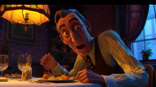 Dad singing at dinner table