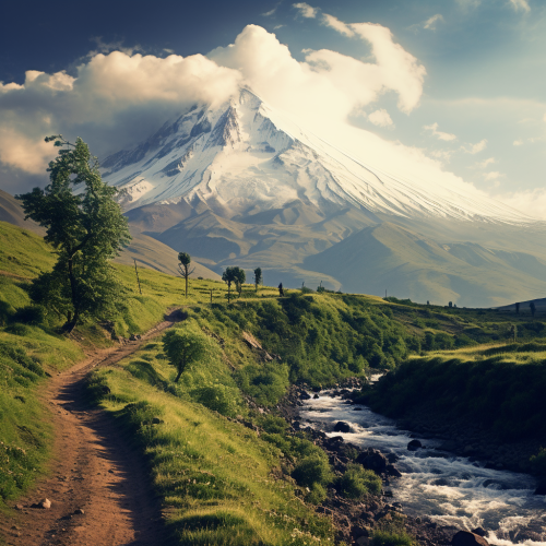 Majestic Damavand Pick and Dashte Lar Landscape