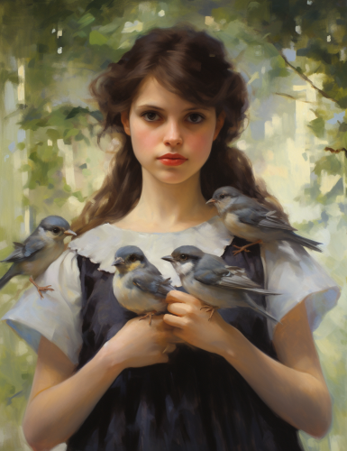 Dark Eyed Juncos in Daniel Gerhartz Style