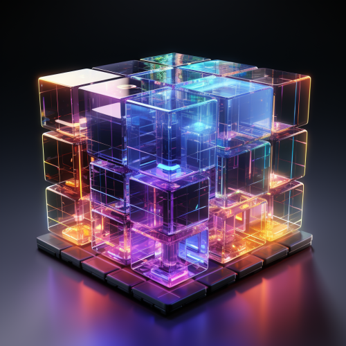 Futuristic data cube icon