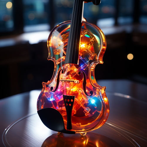 Shiny disco ball hanging above a violin Shiny disco ball hanging above a violin