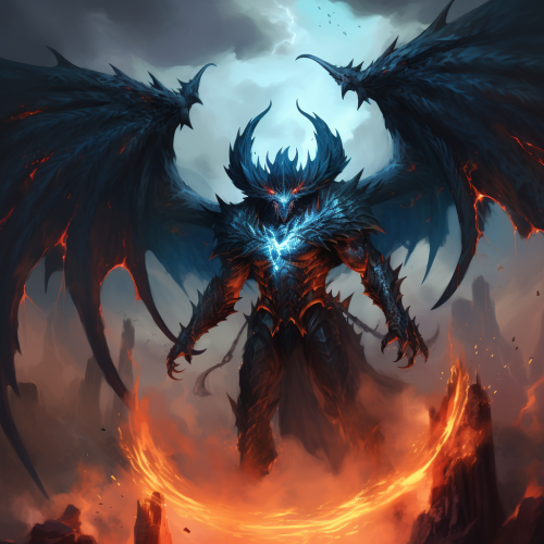 Archdevil with Blue Fire and Demonic Sword