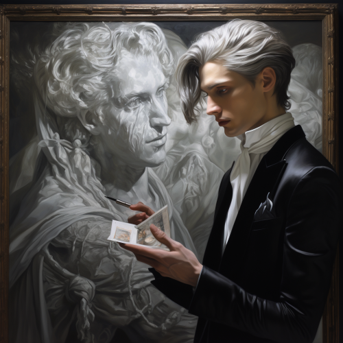 Dorian Gray admiring his portrait Dorian Gray admiring his portrait