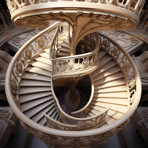 Double Spiral Staircase Trophy Top View Double Spiral Staircase Trophy Top View