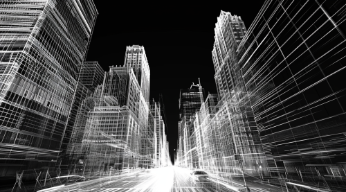 Scan lines in downtown