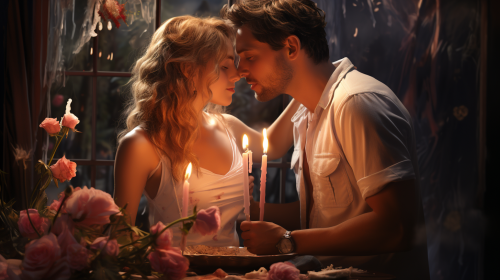 Beautiful blooming garden with dreamy and romantic atmosphere