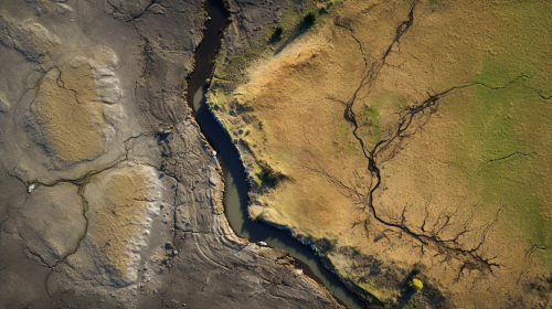 Aerial view of landscape with precision and depth Aerial view of landscape with precision and depth