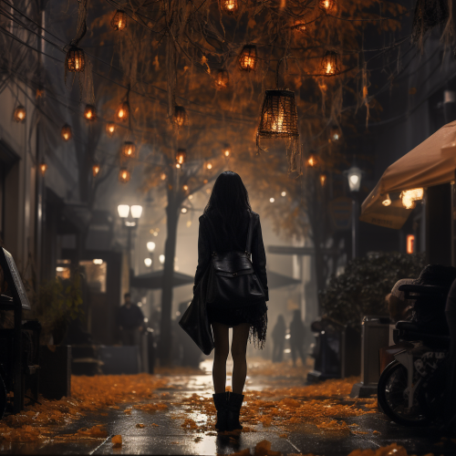 Asian witch in modern city Asian witch in modern city