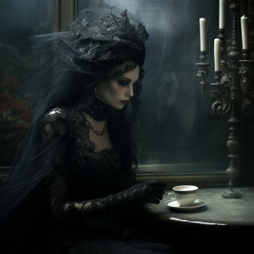 Elegant Edwardian woman enjoying a Parisian cafe Elegant Edwardian woman enjoying a Parisian cafe