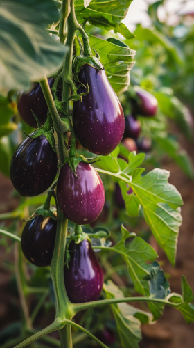 Colorful Eggplant Farm Scene