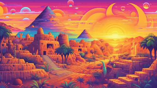 Psychedelic landscape of ancient Egypt Psychedelic landscape of ancient Egypt