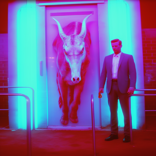 Electric vaporwave vintage western dead cowboys