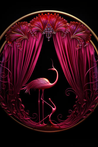 Mesmerizing elegant flamingo curtain logo Mesmerizing elegant flamingo curtain logo