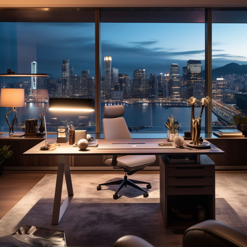 Open ledger on a modern workspace