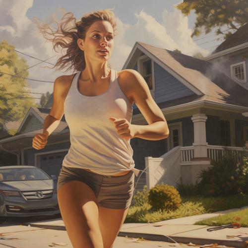 Woman running with full energy Woman running with full energy