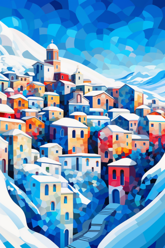 Eraclea Italy Snow Ice Cubist Art Eraclea Italy Snow Ice Cubist Art