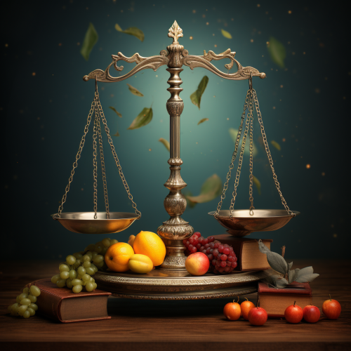 Illustration of Ethics vs Decision on a Scale