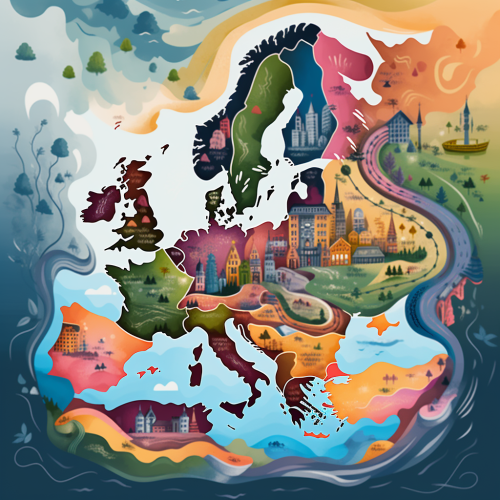 Bright Europe Map Illustration for Children