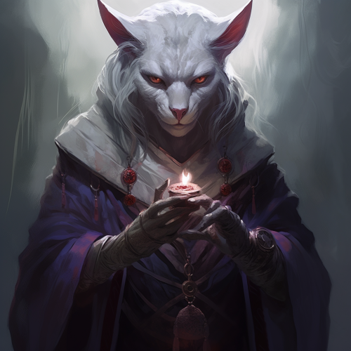 Old witch with purple eyes casting a spell