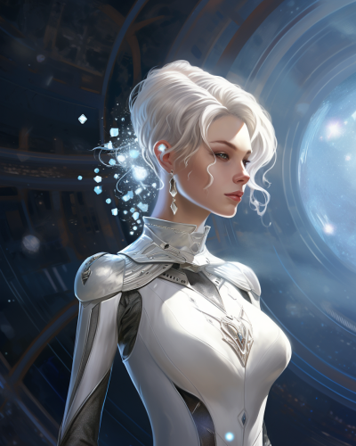 Beautiful Extraterrestrial Woman Looking Left