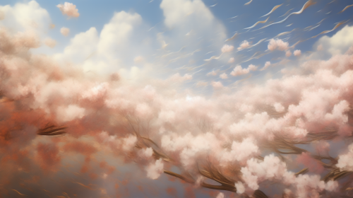 Sky falling petals wind cloud Sky falling petals wind cloud