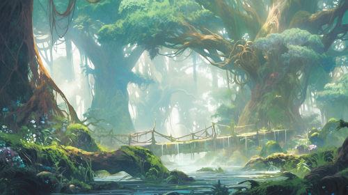 Illustration of majestic Fangorn Forest