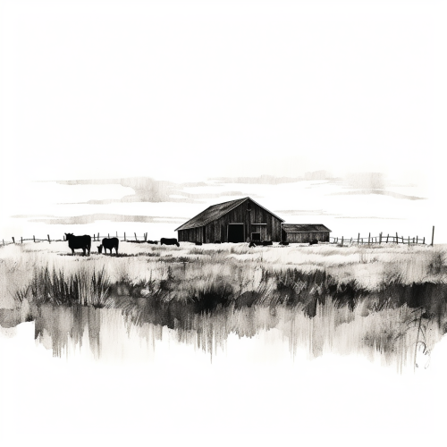 Farm animals in black and white Farm animals in black and white