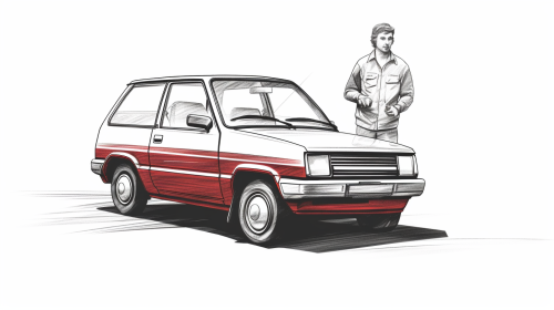 Sketch of a fast-moving Mehran car Sketch of a fast-moving Mehran car