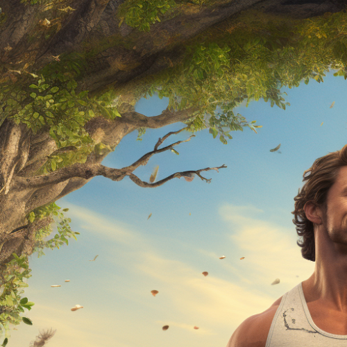 Fit and Happy Man Enjoying Nature