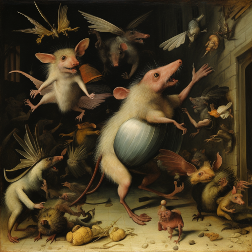 Unbelievable Flying Pig Rat Painting Unbelievable Flying Pig Rat Painting