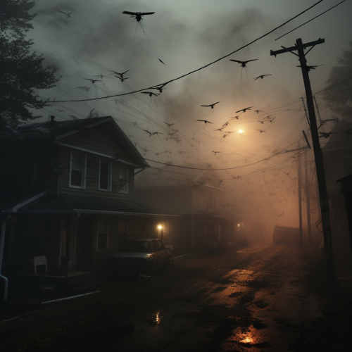 Mosquitoes and Cranes in a Foggy Evening Mosquitoes and Cranes in a Foggy Evening