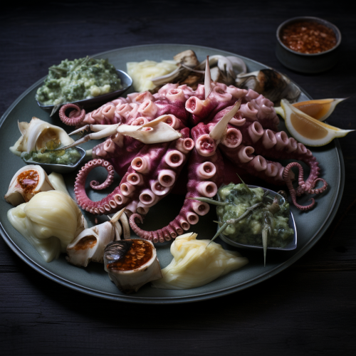 Food Stylist Photo - Restaurant Platters of Cthulu-Style Food Food Stylist Photo - Restaurant Platters of Cthulu-Style Food