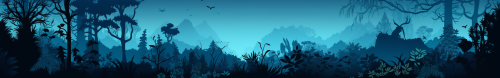Silhouette of lush forest landscape Silhouette of lush forest landscape