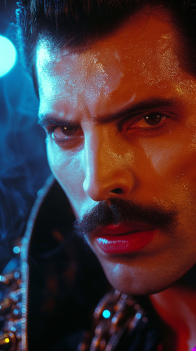 Close-Up Cyberpunk Photo Freddie Mercury Close-Up Cyberpunk Photo Freddie Mercury
