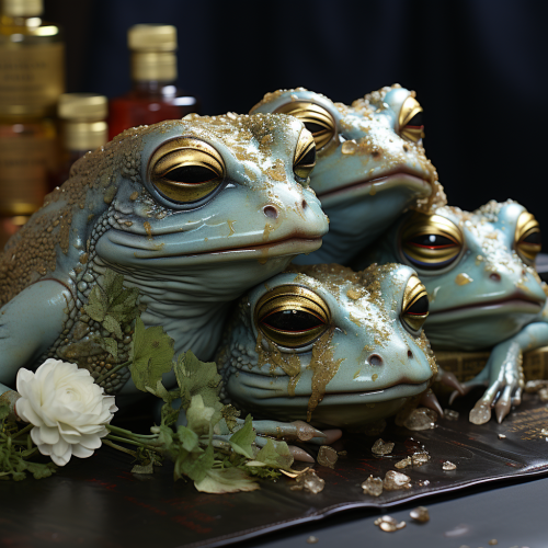 Frogs with eye makeup Frogs with eye makeup