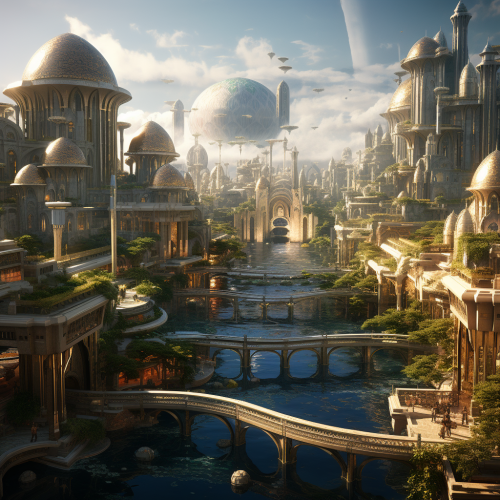 Futuristic Morrocan High Fantasy Cityscape Futuristic Morrocan High Fantasy Cityscape