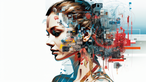 Futuristic Magazine Cutout Collage Art Futuristic Magazine Cutout Collage Art