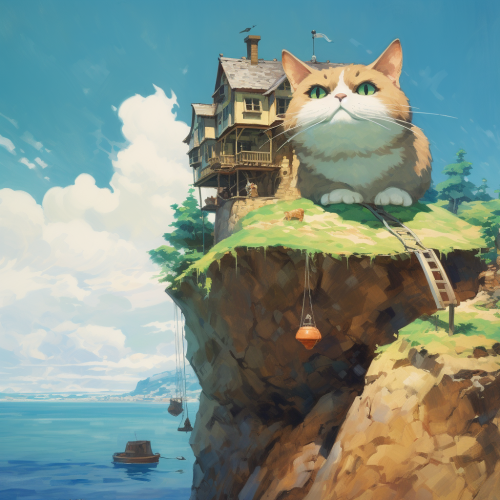 Ghibli Flying House Cat Fence